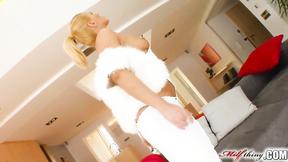 ”Golden haired mama has a hankering for hard shaft”