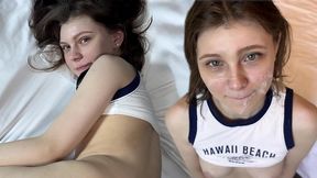 my sexy neighbor is going crazy. her tiny pussy can barely fit that cock