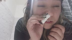 Lola is sick and producing a lot of mucus.