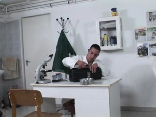 Golden-haired In Underware Gets Her Unshaved Bush Bald Previous to Getting Screwed