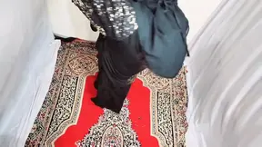 Arabic sexy hot girl wearing black hijab in house doing sensual dance, Desi Indian slut Amrozia shaking tits and ass on Arabic music