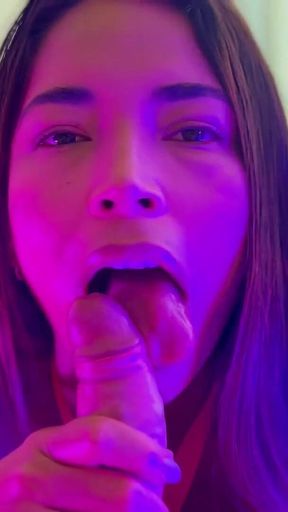 POV Blow Job in Neon Light From Latina Pornstar Mianins