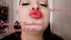 Covered and Smothered by Lipstick and Ass - A Lipstick Fetish Scene featuring Ass Smothering, Femdom POV, BBW Face Sitting, and Upskirt - 720 MP4