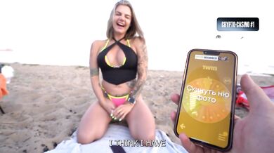 Busty MILF gets pounded raw on the beach with cum dripping down her fake tits