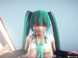 3D HENTAI POV Hatsune Miku rides your ramrod