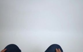 Busty wife teases cumslut with thigh stockings and facesitting POV