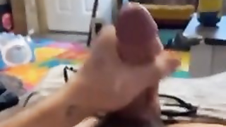 Father meaty JIZZ FLOW POINT OF VIEW fantastic solo masculine masturbate