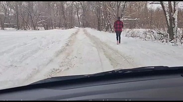 A random passerby with a big dick got into my car and we were drenched in cum