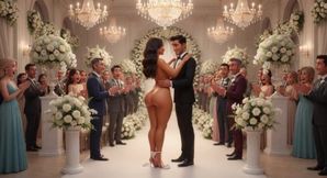 Cuckold Husband Lets All Guests Touch His Bride on All Fours at Wedding Reception (AI generated)