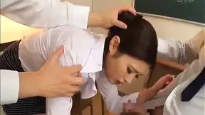 Tiny Riona Hashiguchi explores her dominant side in raw standing pleasure