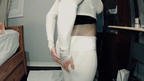 Masked Trans Doll Yoga Pants Ass Destroyed Gushing Cum Explosion