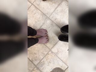 Trying on female-taskmaster boots