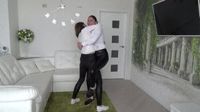 WRESELING IN T-SHIRTS AND LEATHER PANTS