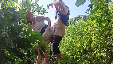 Naughty redhead caught having sex on Guarujá beach
