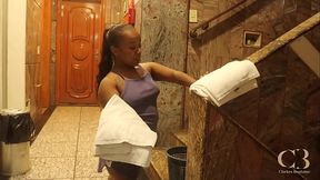 Midget slut rides big BBC in reverse cowgirl