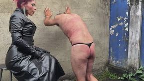 BQ Cruel Belting Punishment in Full Leather by the BootsQueen
