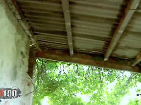 Porn couple with punky girl outdoors seductive scene