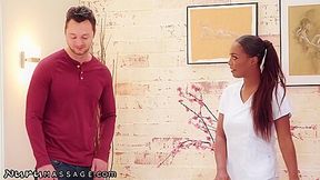 Hot Ebony Darling Bangs With Her Yoga Class Teammate