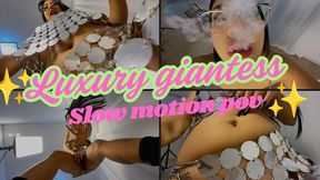 Giantess Smoke Luxury Goddess: Slow Belly Vore POV