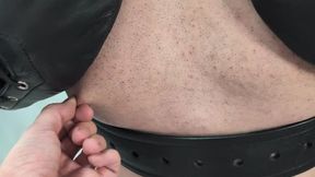Gay BDSM deepthroat training with a strapless gag