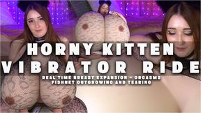 Horny Kitten Breast Expansion on Vibrator