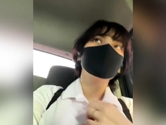 Asian girlfriend outdoor fucked and creampied