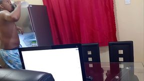 Stepbrother Naked Cooking For Tinder Date (1)