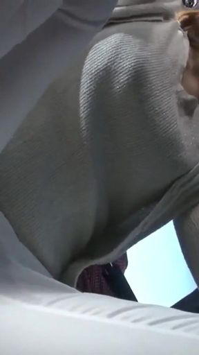 Crowded Bus Rush. Tight Pants Wife Feels the Firm Press, Panty Line Showing as She Gives in to the Moment - Part3