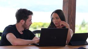 enticing babe cara mella gets her pussy and ass slammed dp style during summer business trip gp3294