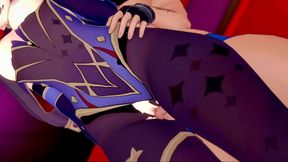 Mona from Genshin Impact Gives Seductive Handjob With Passionate Touches