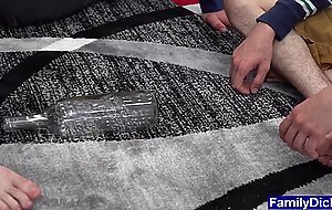 Horny old stepdad have a three way blowjob with twinks