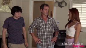 Boy Fucks Stepmom While Dad Fucks His Stepdaughter . They Have An Orgy And Family Cum Swap