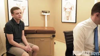 Twink Ian gets his first anal exam from perverted Dr. Wolf