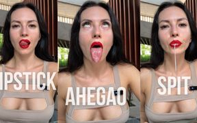 Red Lipstick Spit & Drool Worship - Lips Fetish Tease
