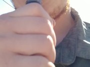 Sucking a big black tip in public