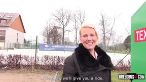 Beautiful glasses girl Luci Angel gets picked up in parking lot