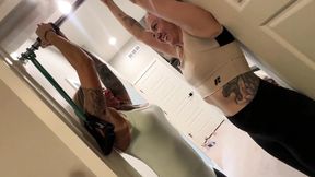 Two girls give double blowjob, drain one guy's balls