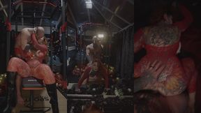 happy wildd kinkmas day 3 fishnet ruined all holes filled anal creampie