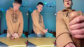 watch me stroke my huge nine inch cock until i explode