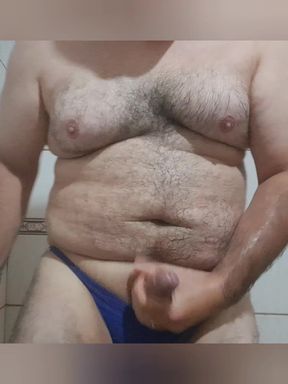 Nice Cum in Blue Thong