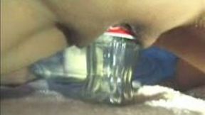 My wet and hungry pussy swallows a bottle with ease