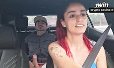 Sexy App driver observes Brazilian passenger stroking in the backseat - warm car hump with super-naughty Brazilian babes!