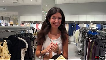 Hot and risky changing room sex with a cute brunette