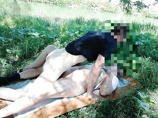 hawt wench doused with semen on the river bank