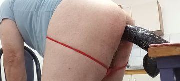 With that thick dildo my anus dilates quite a bit and I love it.