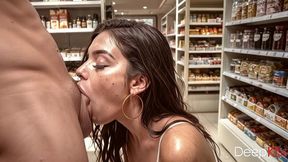 a store clerk gave me a blowjob right at her workstation[ai]
