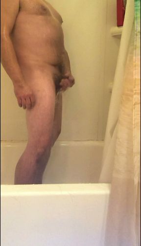 Jerking off in shower