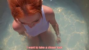 SEX in the pool ! BIG cock in tight pussy! FACIAL
