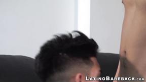 ”Tatted latino twink raw riding boyfriends huge dick for cum”