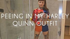 PEEING THROUGH MY HARLEY QUINN OUTFIT